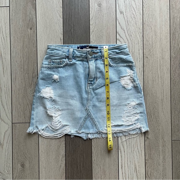 Denim Distressed Mini Skirt - Picture 4 of 5